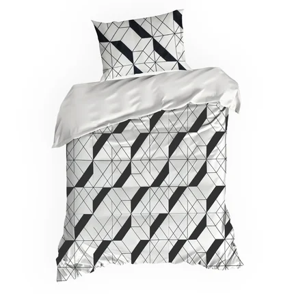 DESIGN 91 Komplet pościeli GEO 02 z mikrowłókna z nadrukiem geometrycznym DESIGN 91 Komplet pościeli GEO 02 z mikrowłókna z nadrukiem geometrycznym - 140 x 200 cm