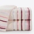 Ręcznik  z kolorowymi paskami w formie jodełki - 50 x 90 cm - różowy 1