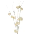 RÓŻYCZKI gałązka, kwiat sztuczny dekoracyjny z pianki foamiran - dł. 83cm śr.kwiat 4cm - kremowy 1