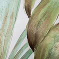Obraz NATURA ręcznie malowany na płótnie, egzotyczne zielone liście ze złotymi akcentami - 60 x 80 cm - zielony 2