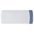 Komplet 2 szt ręczników KOS z  ozdobną żakardową bordiurą w paseczki - 36 x 25 x 12 cm - biały 6