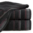 Ręcznik POLA z żakardową bordiurą zdobioną stebnowaniem - 50 x 90 cm - czarny 1