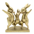 Figurka wielkanocna urocza rodzinka zajączków - 22 x 10 x 23 cm - złoty 1