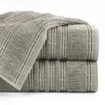 Ręcznik ROMEO z bawełny podkreślony bordiurą tkaną  w wypukłe paski - 50 x 90 cm - jasnobrązowy 1
