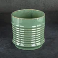 Donica ceramiczna SAMI minimalistyczna, o kształcie walca ze żłobieniami - ∅ 17 x 17 cm - zielony 1