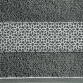 Ręcznik bawełniany z geometrycznym wzorem - 70 x 140 cm - stalowy 2