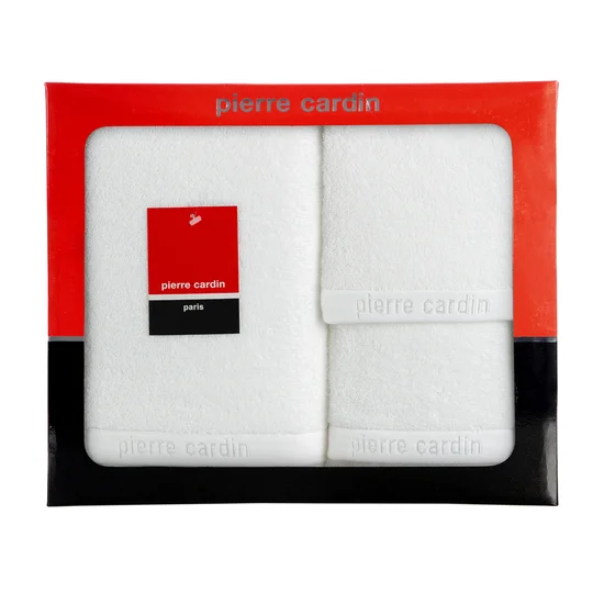 PIERRE CARDIN Komplet ręczników EVI  w eleganckim opakowaniu, idealne na prezent! - 40 x 34 x 9 cm - biały