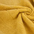 Ręcznik bawełniany DALI z bordiurą w paseczki przetykane srebrną nitką - 50 x 90 cm - musztardowy 5