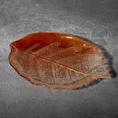 Patera SAVA ze szkła artystycznego w kształcie liścia z efektem cieniowania - 26 x 19 x 2 cm - pomarańczowy 1