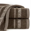 Ręcznik TESSA z bordiurą w cętki inspirowany dziką naturą - 70 x 140 cm - brązowy 1