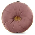 Welwetowa okrągła poduszka z wypełnieniem ze złotym chwostem i lamówką - ∅ 40 cm - różowy 2