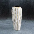 Wazon ceramiczny SAVANA 2 przecierany biało-złoty - ∅ 13 x 28 cm - biały 1