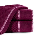 EUROFIRANY PREMIUM Ręcznik CALEB z bawełny frotte o strukturze drobnej krateczki - 50 x 90 cm - amarantowy 1