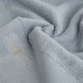 Ręcznik z błyszczącym haftem w kształcie ważki na szenilowej bordiurze - 50 x 90 cm - szary 5