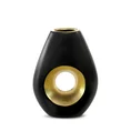 Wazon ceramiczny MIRA z otworem czarno-złoty - 15 x 7 x 20 cm - czarny 3