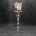Świecznik bankietowy szklany CLARE na wysmukłej nóżce o marmurkowej strukturze - ∅ 10 x 35 cm - złoty 1