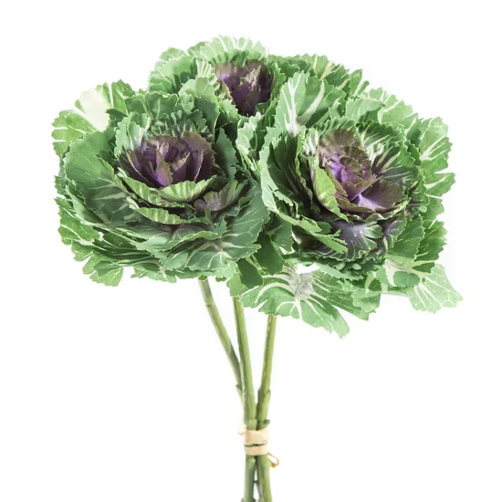 KAPUSTA OZDOBNA  sztuczny kwiat dekoracyjny z jedwabistej tkaniny - ∅ 10 x 40 cm - zielony