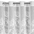 Zasłona SUZI z tkaniny w stylu boho zdobiona szenilowym haftem kwiatów - 140 x 250 cm - biały 6