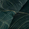 EUROFIRANY PREMIUM Komplet pościeli z makosatyny bawełnianej z motywem liści - 220 x 200 cm - ciemnozielony 5
