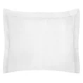 NOVA COLOUR Poszewka na poduszkę bawełniana z satynowym połyskiem i ozdobną kantą - 70 x 90 cm - biały 1