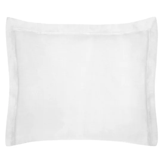 NOVA COLOUR Poszewka na poduszkę bawełniana z satynowym połyskiem i ozdobną kantą - 70 x 90 cm - biały