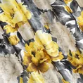 Zasłona VENICE z miękiego welwetu z malarskim kwiatowym nadrukiem - 140 x 270 cm - kremowy 11