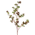 Gałązka o ozdobnych zielono-brązowych liściach, kwiat sztuczny dekoracyjny - 105 cm - zielony 1