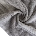 Ręcznik z bawełny egipskiej z żakardową bordiurą podkreśloną lśniącą nicią - 70 x 140 cm - stalowy 5