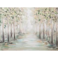 Obraz  FOREST ręcznie malowany na płótnie jesienny pejzaż lasu - 80 x 60 cm - zielony 1