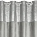 Zasłona z welwetu z ozdobnym pasem ze srebrnym połyskiem w górnej części - 140 x 250 cm - srebrny 4