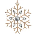 Świąteczna ozdoba choinkowa  śnieżynka z koralików i lśniących kryształów - 13 x 1 x 15 cm - brązowy 2