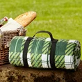Koc piknikowy z motywem kraty - 130 x 145 cm - zielony 1