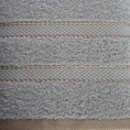 Ręcznik KRISTI z żakardową bordiurą w pasy - 100 x 150 cm - srebrny 2