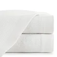 Ręcznik MAURO z włókien bambusowych i bawełny ze strukturą w drobne pasy - 50 x 90 cm - biały 1