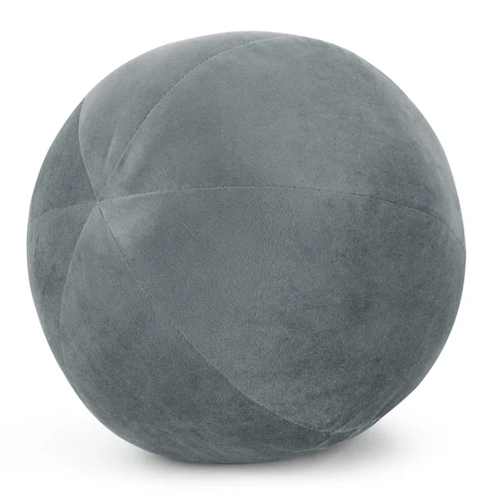 Poduszka dekoracyjna w formie kuli z welwetu GAJA - ∅ 24 cm - srebrny