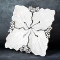 Patera dekoracyjna SIENA prostokątna biała z drobnymi kwiatuszkami - 28 x 28 x 4 cm - biały 1