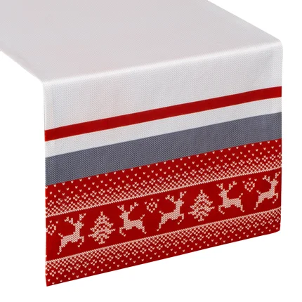 Bieżnik welwetowy NOEL z motywem skandynawskim Bieżnik welwetowy NOEL z motywem skandynawskim - 40 x 140 cm