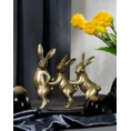 Figurka wielkanocna urocza rodzinka zajączków - 24 x 9 x 23 cm - złoty 2