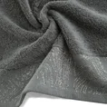 Ręcznik z żakardową bordiurą przetykany błyszczącą nitką - 70 x 140 cm - stalowy 5