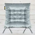 Dwustronna welwetowa poduszka siedziskowa na krzesło z szesnastoma pikowaniami, gramatura 260 g/m2 - 40 x 40 x 6 cm - srebrny 1