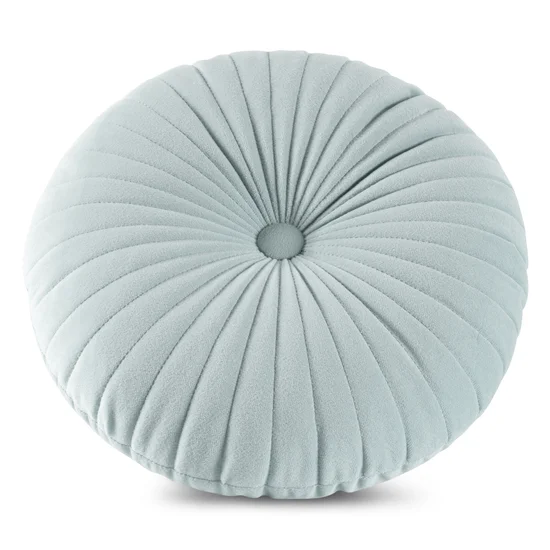 Okrągła poduszka dekoracyjna VELVET przeszywana tworząca wypukły wzór z wypełnieniem - ∅ 40 cm - srebrny