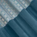 Zasłona ELEN z welwetu z ozdobnym pasem z jasnozłotym nadrukiem geometrycznym w górnej części - 140 x 250 cm - niebieski 10