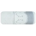 Ręcznik z żakardową bordiurą zdobioną drobnymi kwiatuszkami - 50 x 90 cm - srebrny 3