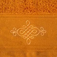 Ręcznik z ornamentowym haftem - 70 x 140 cm - pomarańczowy 2