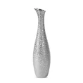 Wazon ceramiczny RISO z drobnym błyszczącym wzorem - ∅ 10 x 41 cm - srebrny 2