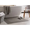 Dywanik łazienkowy NIKA z bawełny, dobrze chłonący wodę z geometrycznym wzorem wykończony błyszczącą nicią - 50 x 70 cm - grafitowy 1