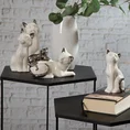 Kot - figurka ceramiczna biało-srebrna - 8 x 6 x 15 cm - biały 4