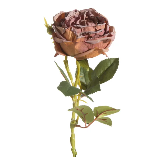 RÓŻA JAPOŃSKA - kwiat sztuczny dekoracyjny z płatkami z jedwabistej tkaniny - ∅ 9 x 54 cm - różowy