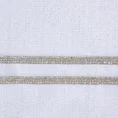 Bieżnik ze srebrną nicią zdobiony cyrkoniami - 35 x 140 cm - biały 2