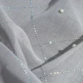 Gładka firana zdobiona aplikacją ze srebrnymi dżetami i perłami - 140 x 250 cm - szary 7